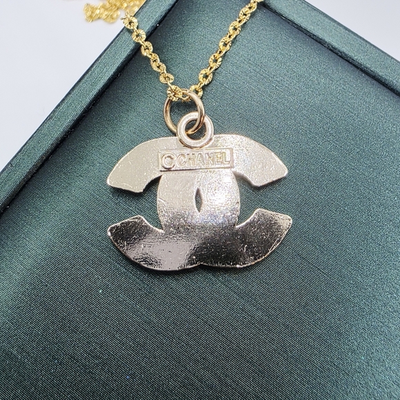 CHANEL Black & Gold Double C Pendant Necklace – S925 Gold Over Sterling Silver - Picture 2 of 4